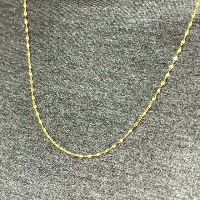 10K Yellow Gold 2mm Diamond-Cut Italian Mirror Chain (Solid Links) 16"-24"