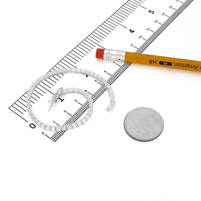 4.5CTW CZ 3mm 14K Yellow White Gold Tennis Bracelet 7"