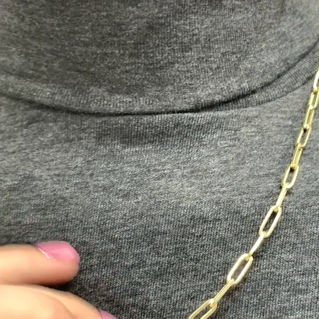 14K Yellow Gold 4mm Paperclip Elongated Chain Necklace 16"-30"