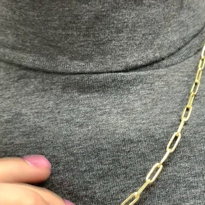 14K Yellow Gold 4mm Paperclip Elongated Chain Necklace 16"-30"