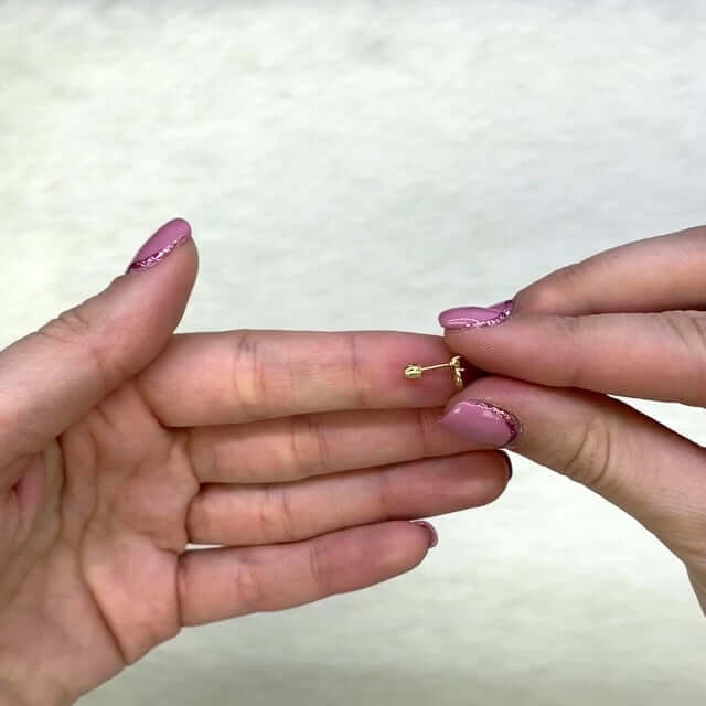 Ruby And Emerald Tulip Flower Screw Back Stud Earrings 14K Yellow Gold