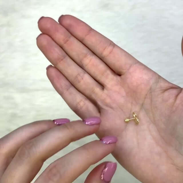 14K Yellow White Gold CZ Infinity Screw Back Stud Earrings