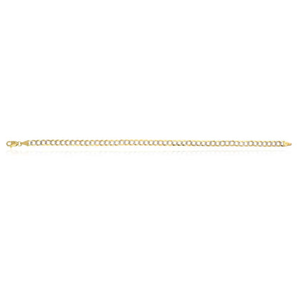 Solid 14K Yellow Gold 4.7mm Diamond-Cut Cuban Bracelet 8.5"