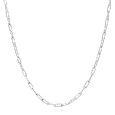 Sterling Silver 2.5mm Paperclip Chain (Solid Links) 16"-24"