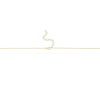 14K Yellow White Gold Over Silver CZ MAMA Plate Cable Necklace 16-18" Adjustable