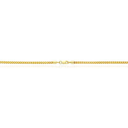 14k Gold Over Silver 3mm Hollow Franco Chain 16"-26"