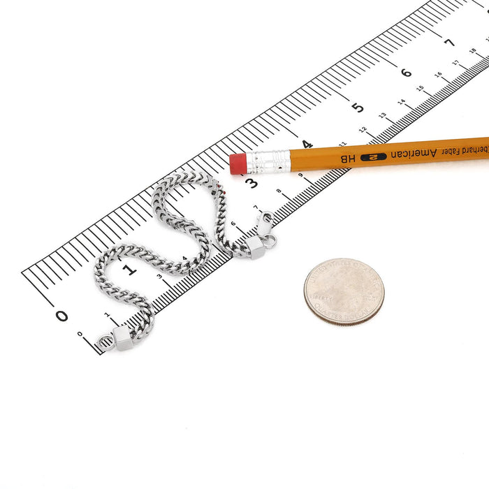 Sterling Silver 3.5mm Franco Bracelet (Hollow) 7"-9"