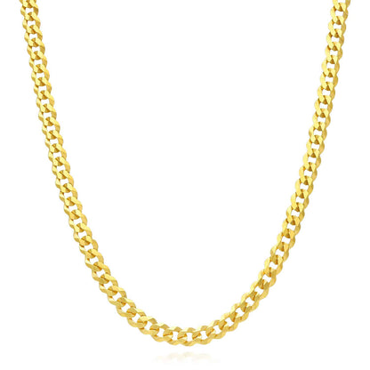 Solid 14K Gold Over Silver 5mm Cuban Chain 16"-30"