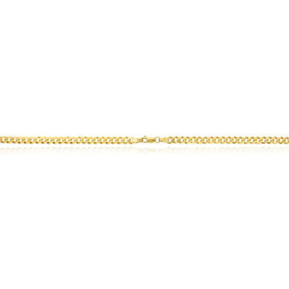 Solid 14K Gold Over Silver 5mm Cuban Chain 16"-30"