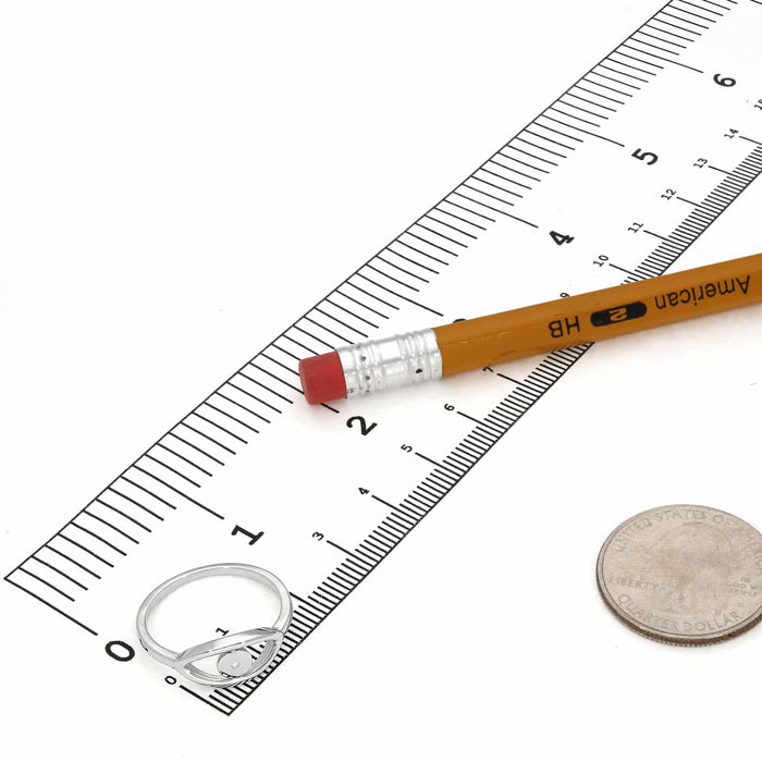 925 Sterling Silver CZ Evil Eye Ring