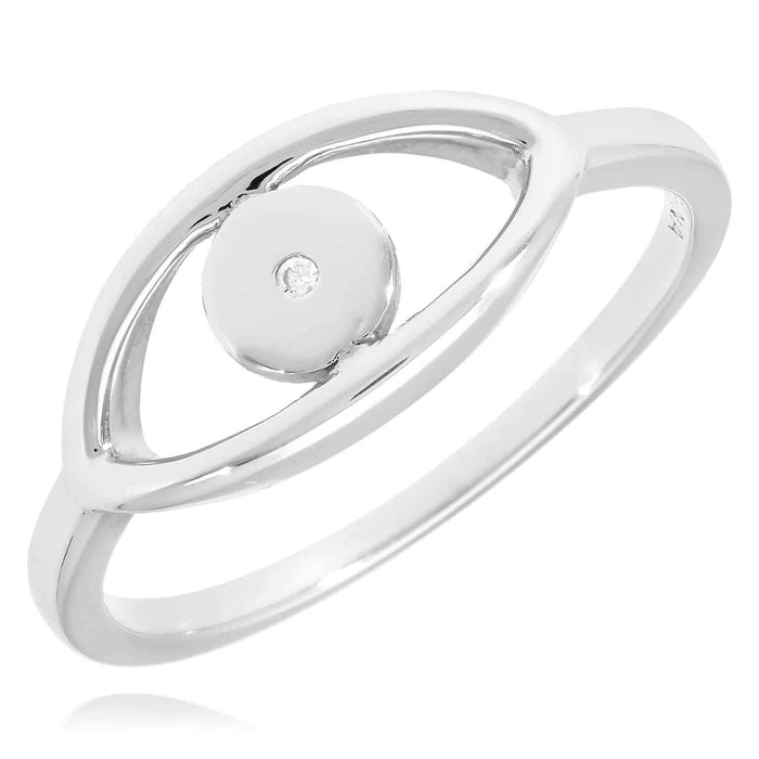 925 Sterling Silver CZ Evil Eye Ring