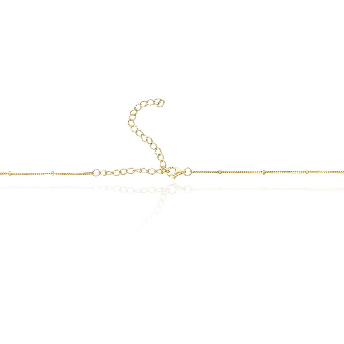 14K Gold Over Silver Enamel Rainbow Pendant with Ball Station Cuban 14"–17" Adjustable Chain