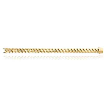 10K Gold 10mm Miami Cuban Bracelet (Hollow) with Fancy Box Clasp 8"