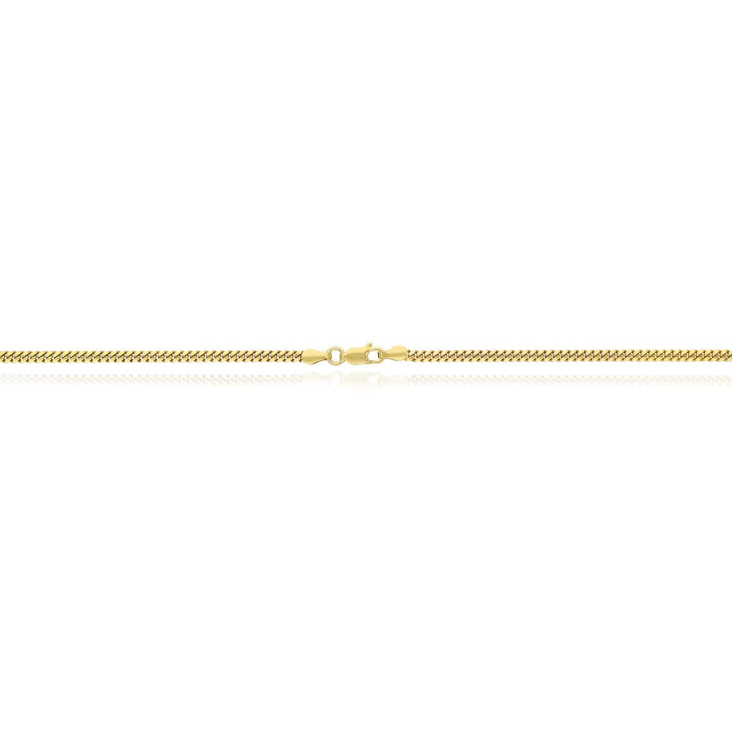 Solid 14K Yellow Gold Over Silver 2.5mm Miami Cuban Chain Necklace 16"-30"
