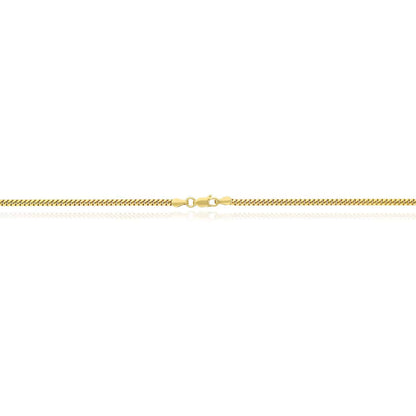 Solid 14K Yellow Gold Over Silver 2.5mm Miami Cuban Chain Necklace 16"-30"