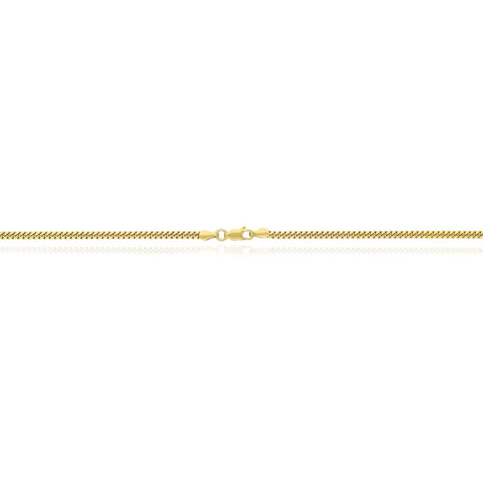 14K Yellow Gold Over Sterling Silver 2.5mm Miami Cuban Chain (Solid Links) 16"-30"