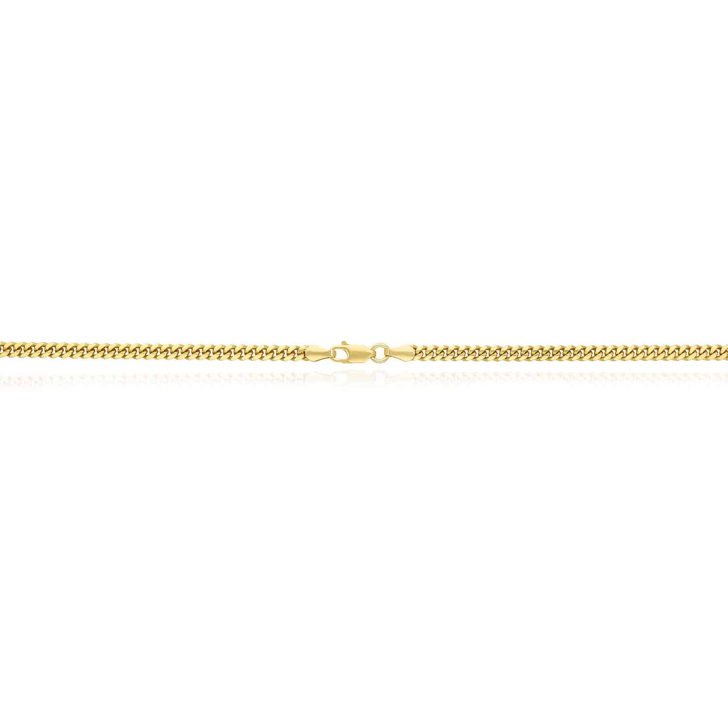 Solid 14K Yellow Gold Over Silver 3.5mm Miami Cuban Chain Necklace 16"-30"