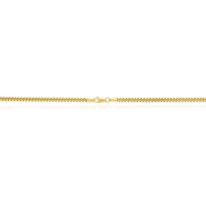 Solid 14K Yellow Gold Over Silver 3.5mm Miami Cuban Chain Necklace 16"-30"