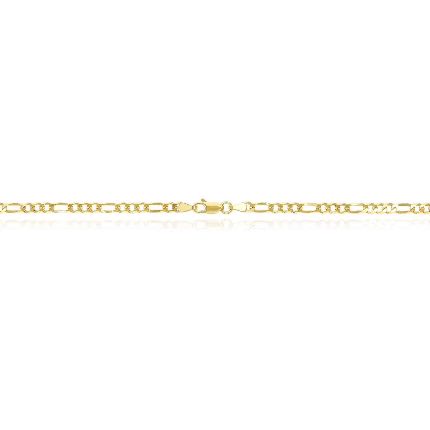 14K Yellow Gold Over 925 Silver 3.7mm Figaro Chain Necklace 16"-30"