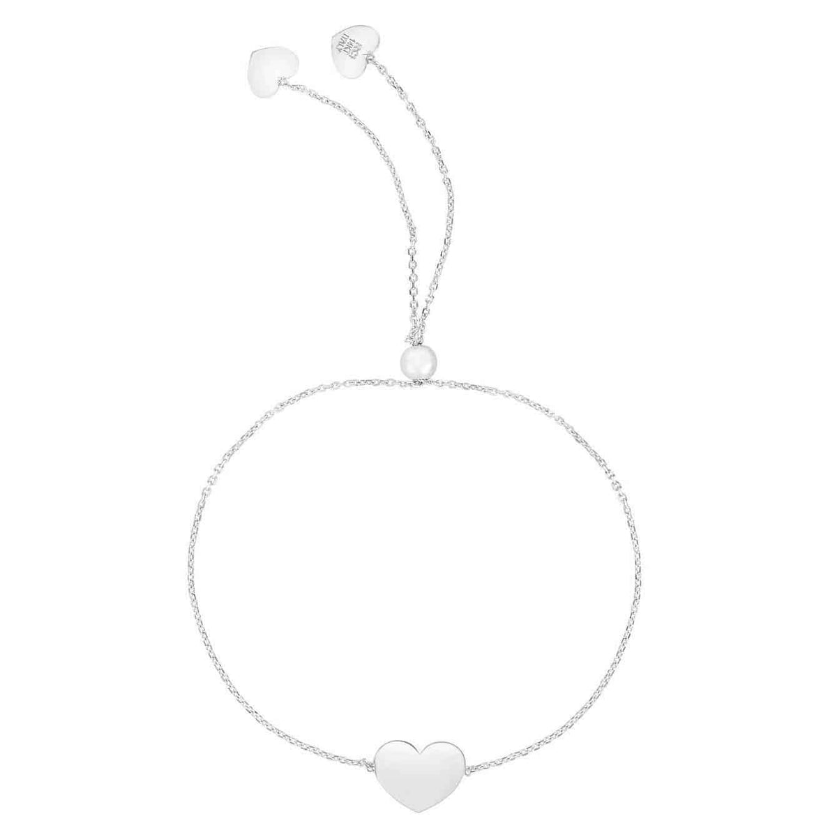 14K Yellow White Rose Gold Cable Heart Friendship Bolo Bracelet (Hollow) 9.25" Adjustable