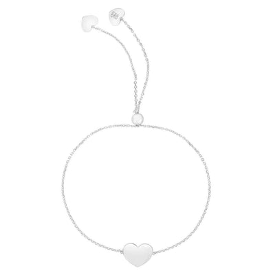 14K Yellow White Rose Gold Cable Heart Friendship Bolo Bracelet (Hollow) 9.25" Adjustable