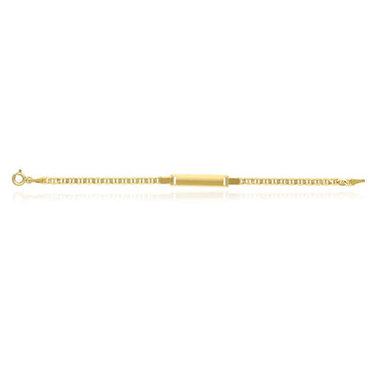 Kid's 14K Gold Over Silver 3.5mm Anchor Mariner Engravable ID Bar Bracelet 6"