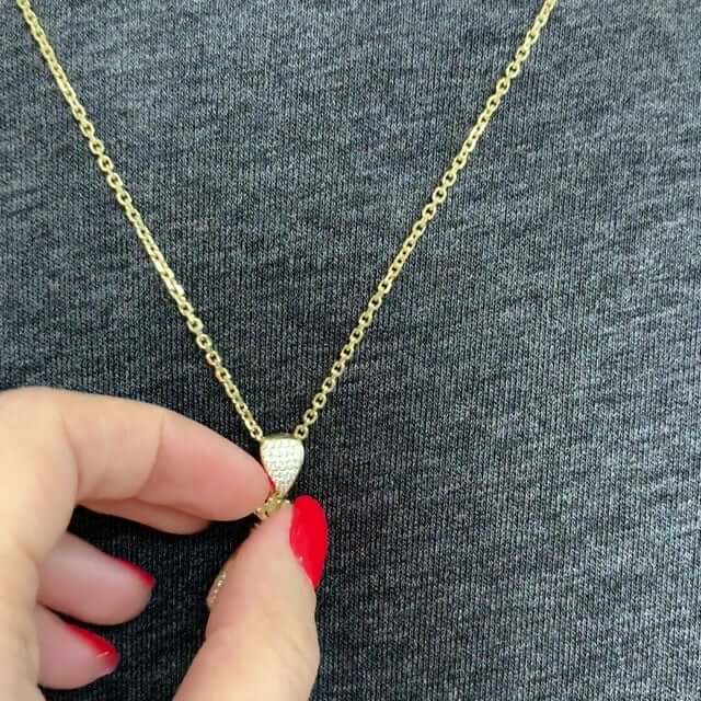 10K Yellow Gold Encrusted With White & Black Zirconia Dollar Cash Bag Pendant