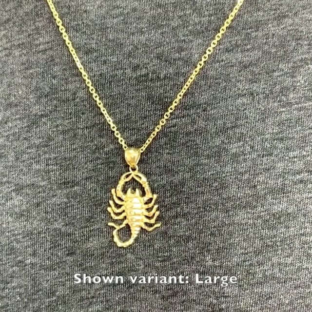 10K Solid Yellow Gold Diamond-Cut Scorpio Pendant