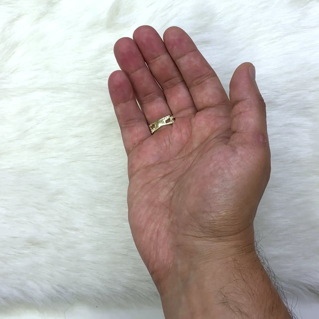 Solid 10K Gold Yellow CZ 7mm Miami Ring Band