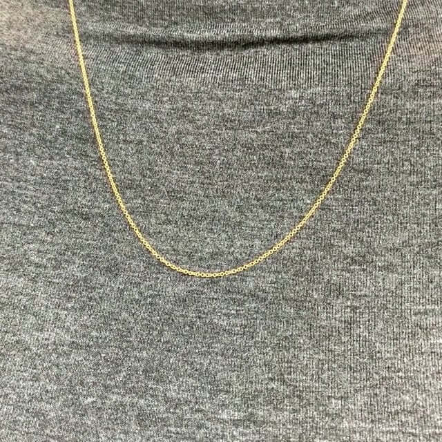 Solid 18K Yellow Gold Cable 1mm  Chain Necklace 16" 18" 20"