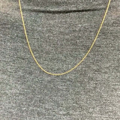 Solid 18K Yellow Gold Cable 1mm  Chain Necklace 16" 18" 20"
