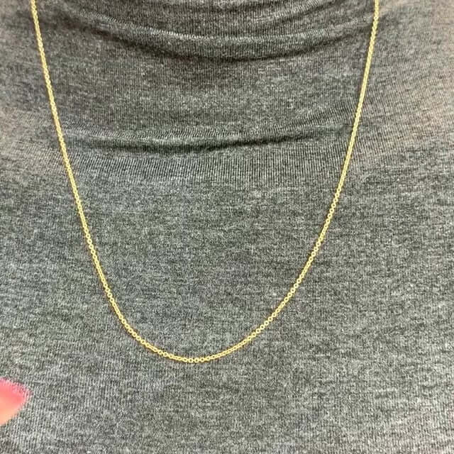 18K Yellow Gold 1.5mm Cable Chain (Solid Links) 16"-24"