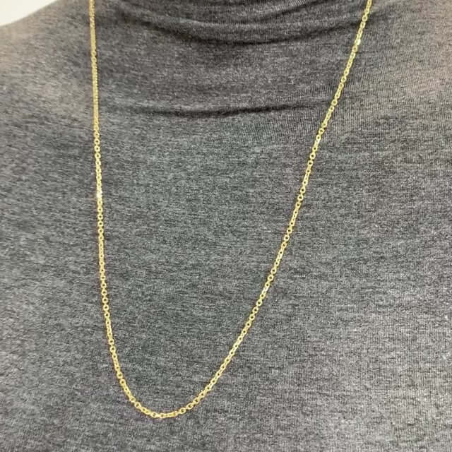 18K Yellow Gold 2mm Diamond-Cut Cable Chain (Solid Links) 16"-24"