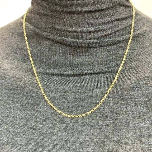 18K Yellow Gold 2mm Cable Chain (Solid Links) 16"-24"