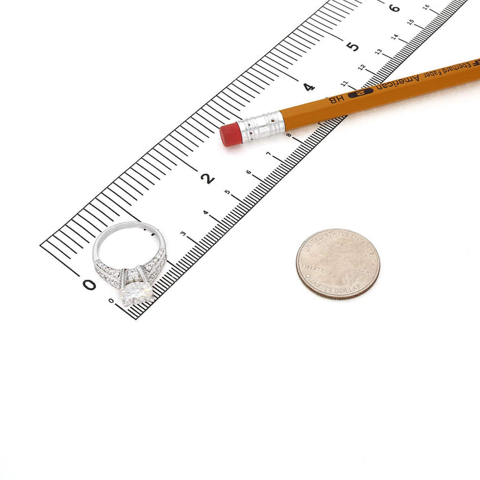 3.55CTW Natural Diamond & Moissanite Milgrain 14K Gold White Engagement Ring