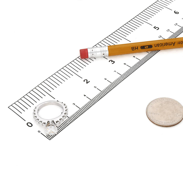 3.50CTW Natural Diamond & Moissanite 14K Gold White Engagement Ring