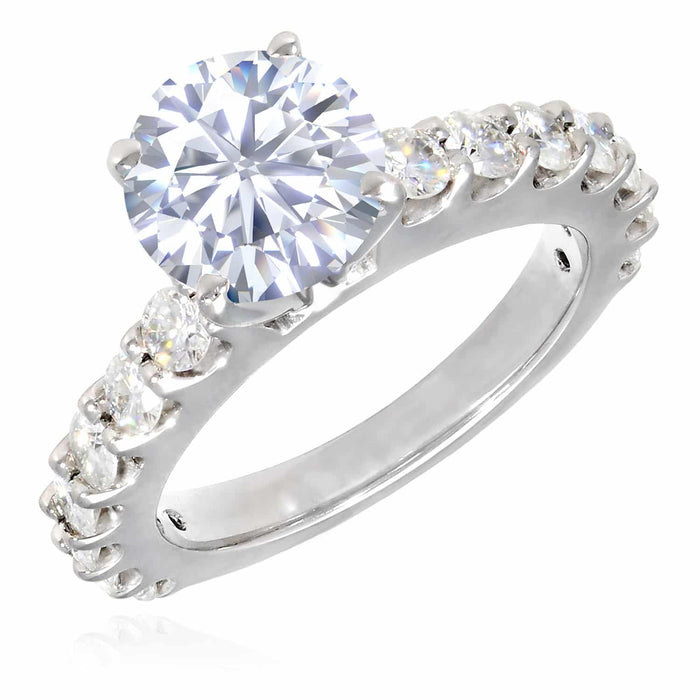 3.50CTW Natural Diamond & Moissanite 14K Gold White Engagement Ring