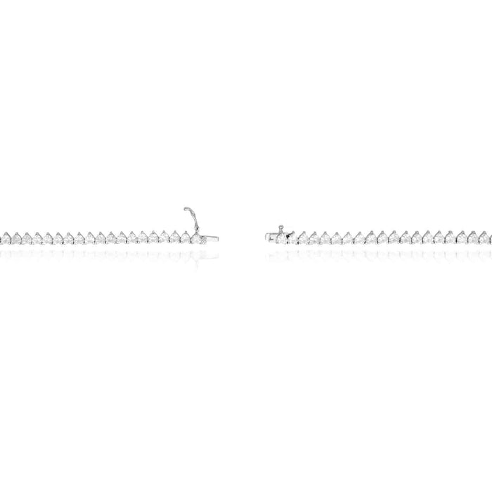 Heart-Cut CZ 5mm Sterling Silver Tennis Necklace 16"