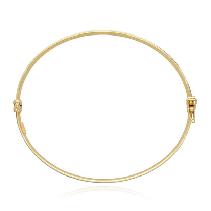 10K Gold 4mm Diamond-Cut Pave Eternity Bangle Bracelet 7.25"