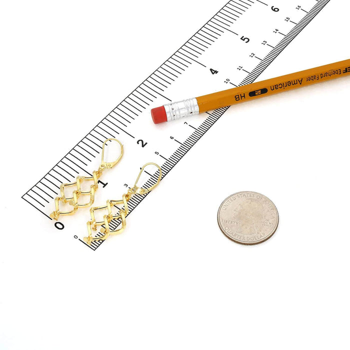 10K Gold Twisted Swirl Leverback Earrings 45mm