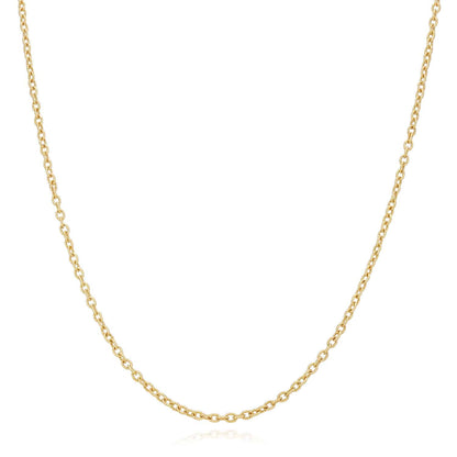 14K Gold 2mm Diamond-Cut Cable Chain 16"-18"