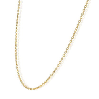 14K Gold 2mm Diamond-Cut Cable Chain 16"-18"