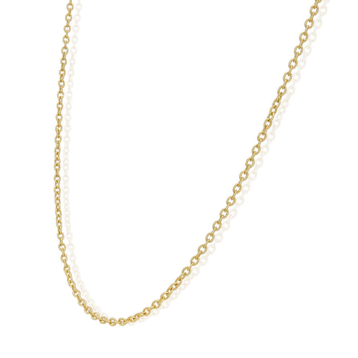 14K Gold 2mm Diamond-Cut Cable Chain (Solid Links) 16"-18"