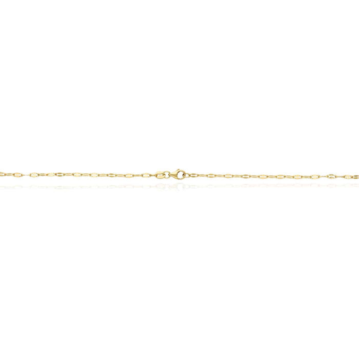 14K Gold 2mm Italian Oval Mirror Chain (Solid Links) 16"-18"