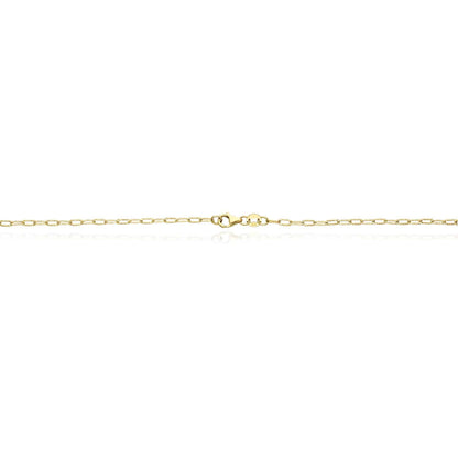 14K Yellow Gold 2mm Diamond-Cut Paperclip Chain Necklace 16" 18"