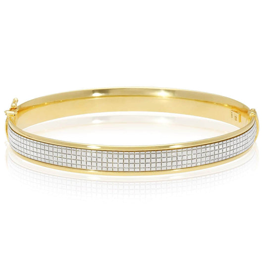 14K Gold 8mm Princes Diamond Cut All-Around Bangle Bracelet 7.25"
