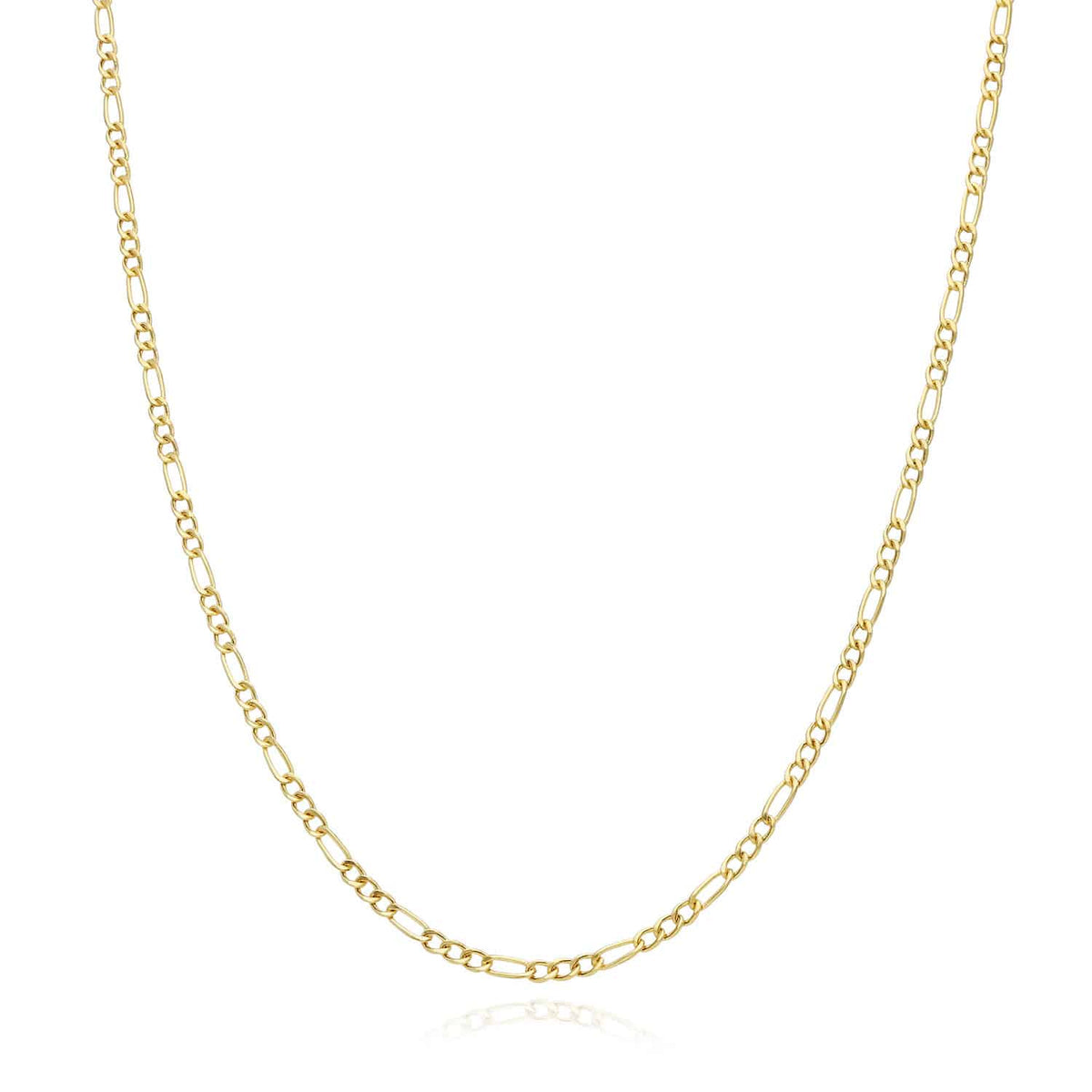 10K Yellow Gold 2mm Figaro Chain (Hollow) 16"-26"