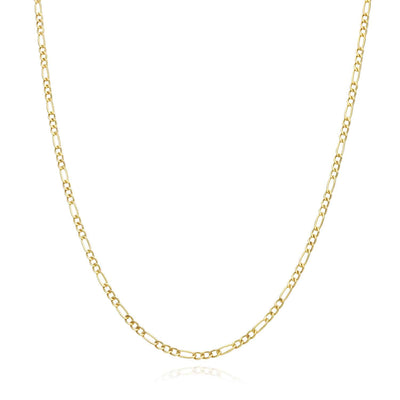 10K Yellow Gold 2mm Figaro Chain (Hollow) 16"-26"