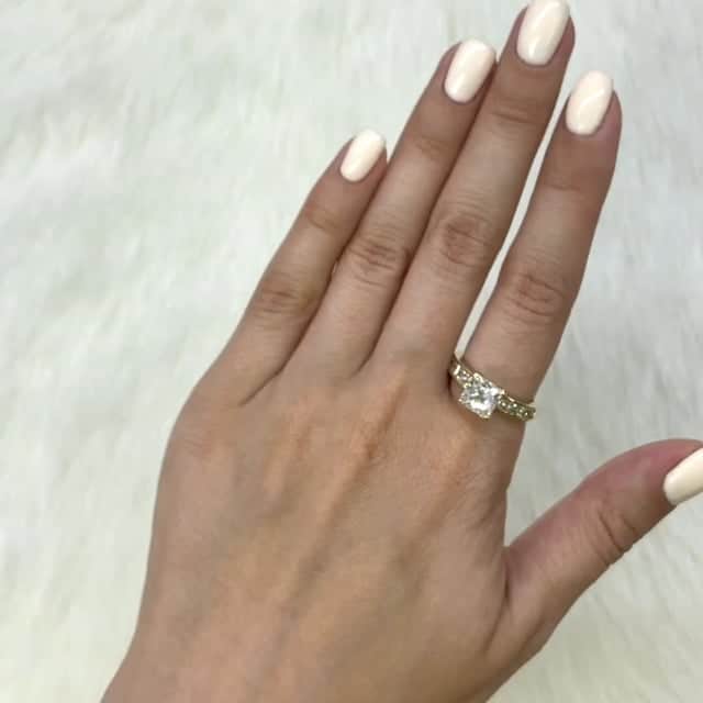 2.5TCW CZ Princess-Cut Channel 14K Yellow Gold Engagement Ring