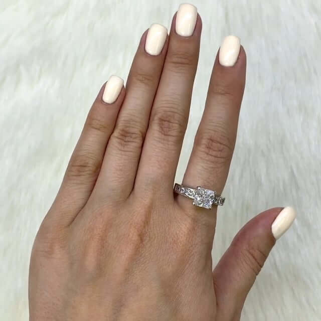 2.5TCW Princess-Cut Channel Set 14K Gold White CZ Engagement Ring